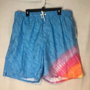 OLD NAVY Mens Swim Trunks Board Shorts Blue Multi Size XL NWT.            GS